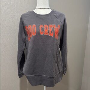 Isabel Maternity by Ingrid & Isabel Gray Crew Neck Sweater with Orange Print